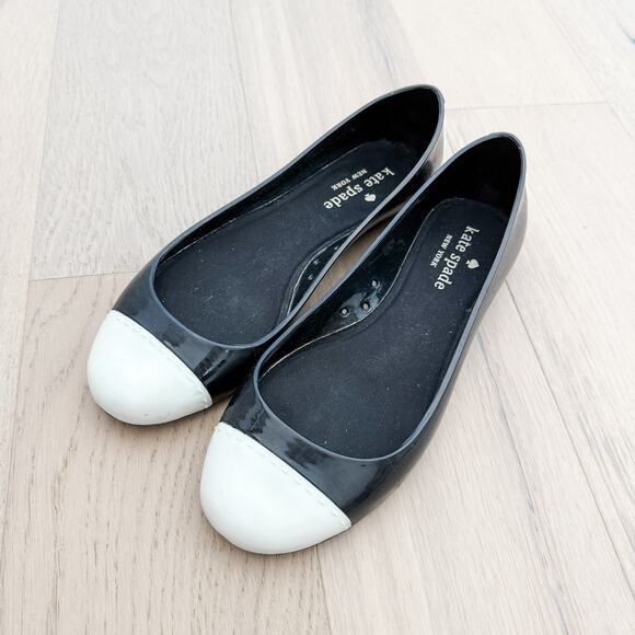kate spade Shoes - Kate Spade Jelly Flats in Black White Womens Size 6
